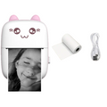 Portable Thermal Printer MINI - Wireless BT 203dpi Photo Label Memo Printing (Pink)